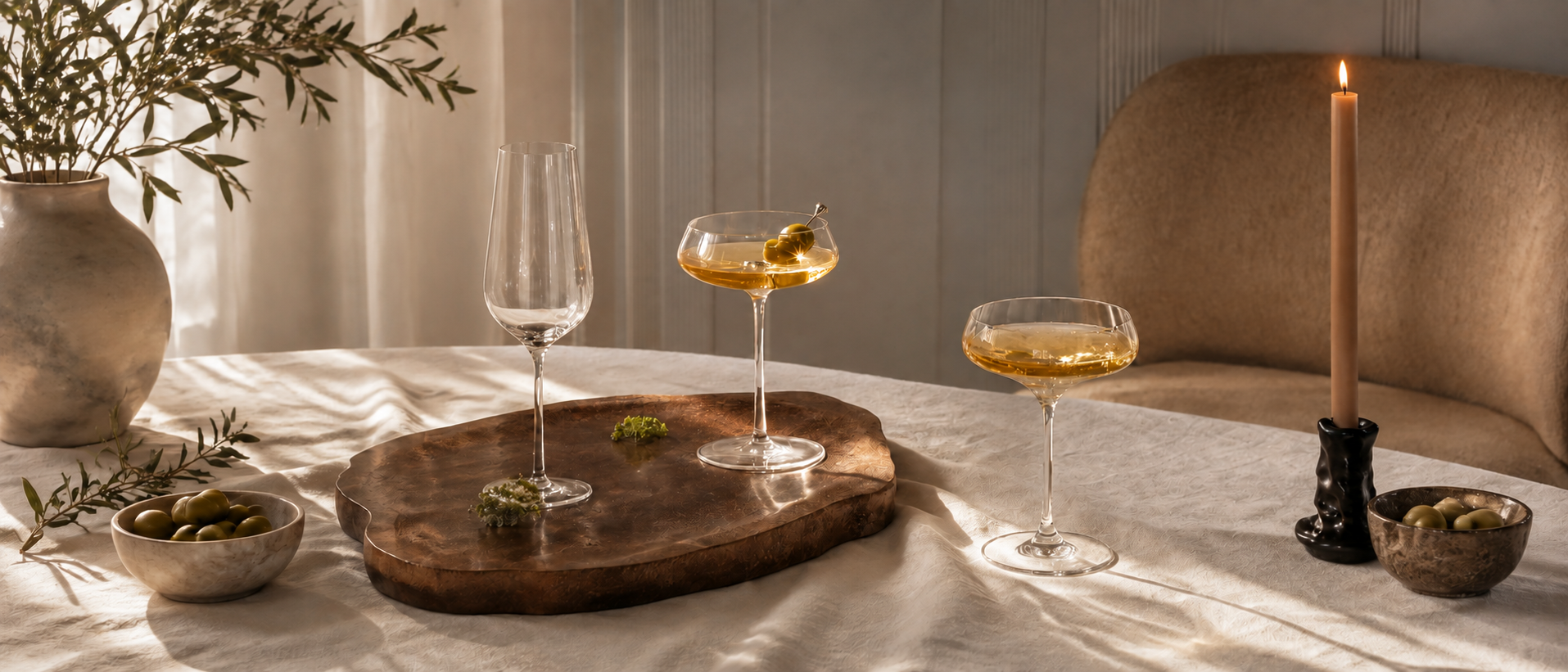 Glassware in a relaxed everyday setting